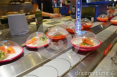 Conveyor belt sushi Editorial Stock Photo