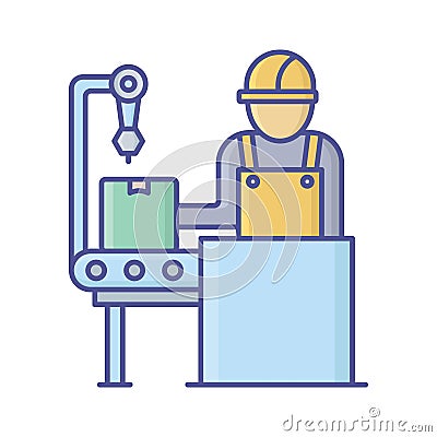 Conveyor belt Vector Icon which can easily modify or edit Vector Illustration