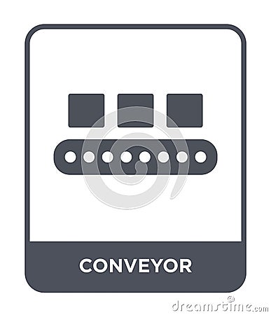 conveyor icon in trendy design style. conveyor icon isolated on white background. conveyor vector icon simple and modern flat Vector Illustration