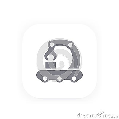 Conveyor line icon, production, manufacturing Vector Illustration