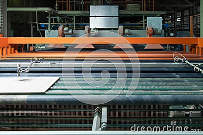 Conveyor line at the production plant Stock Photo