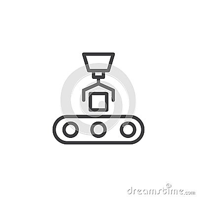 Conveyor loading line icon Vector Illustration