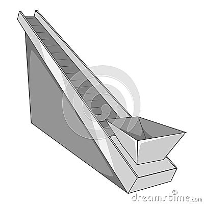 Conveyor machine icon, gray monochrome style Vector Illustration