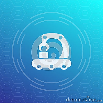 Conveyor vector icon in linear style Vector Illustration