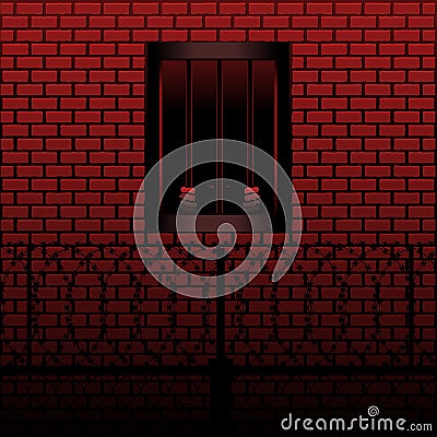 Convict in jail cell Vector Illustration
