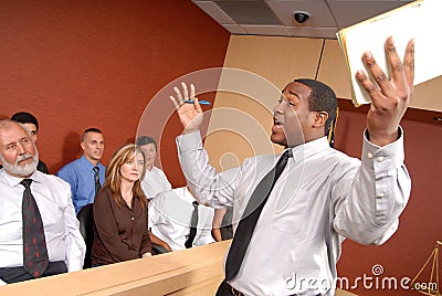 Convincing the jury Stock Photo