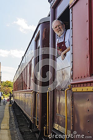 Conway Scenic Railroad stop Editorial Stock Photo