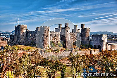 Conwy Castle in Wales, United Kingdom, series of Walesh castles Stock Photo