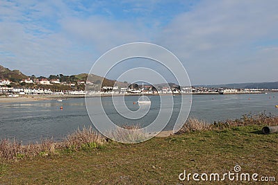 Conwy river at Pont Fawr, Deganwy, North Wales Editorial Stock Photo