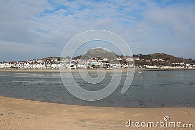 Conwy river at Pont Fawr, Deganwy, North Wales Editorial Stock Photo