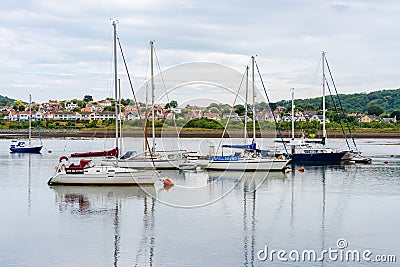 Boats and yachts in Conwy Quayside Editorial Stock Photo