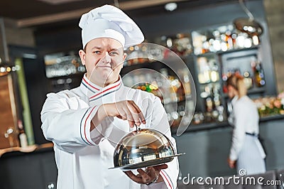 Cook chef at restaurant Stock Photo