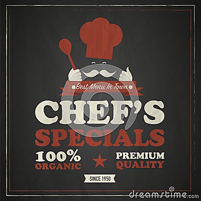 Cook chef vintage poster Vector Illustration