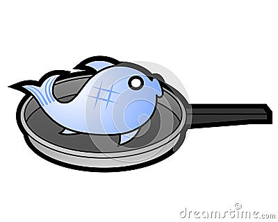 Cook fish Vector Illustration