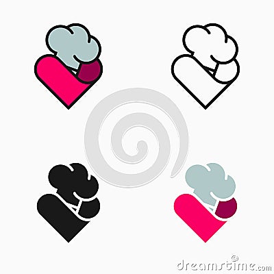 Cook Lover icon, Symbol or Logo Vector Illustration