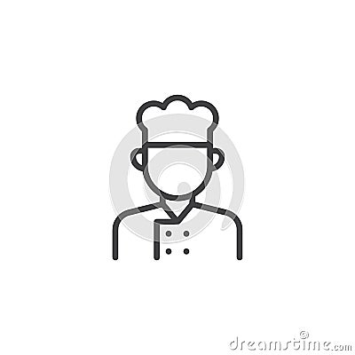 Cook man uniform line icon Vector Illustration