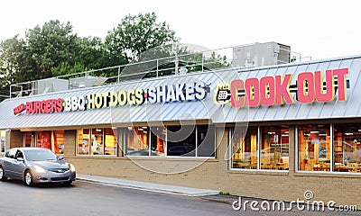 Cook Out Restuarant at Dusk Editorial Stock Photo