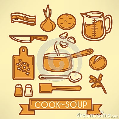 Cook soup Vector Illustration