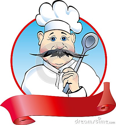 Cook with spoon Vector Illustration