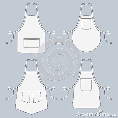 Cook uniform. Restaurant apron vector template collection Vector Illustration