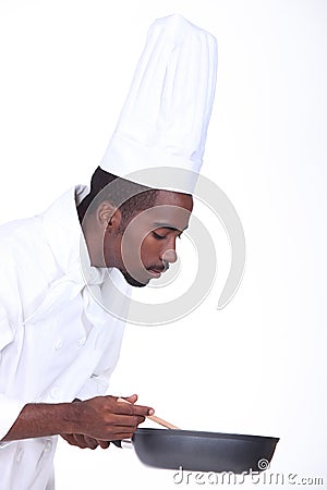 Cook on white background Stock Photo