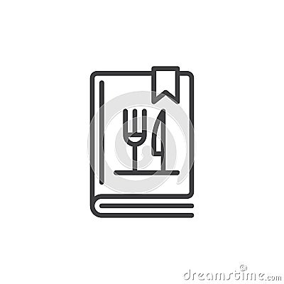 Cookbook or cookery book line icon Vector Illustration