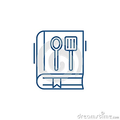 Cookbook line icon concept. Cookbook flat vector symbol, sign, outline illustration. Vector Illustration