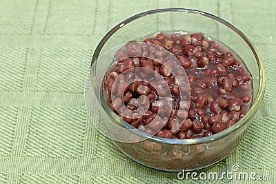 Cooked Adzuki Beans Stock Photo