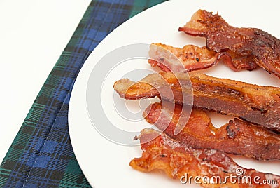 Cooked Bacon Stock Photo