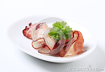 Cooked bacon strips Stock Photo