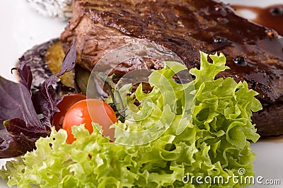 Cooked beefsteak Stock Photo