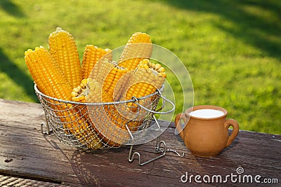 Cooked corn Stock Photo