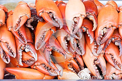 Cooked crab claws Stock Photo