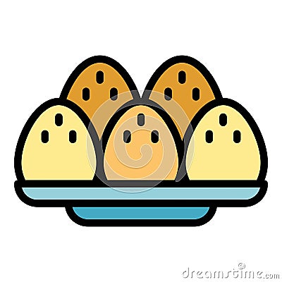 Cooked egg icon vector flat Vector Illustration