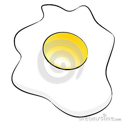 Cooked Egg Sunny Side Up Vector Illustration