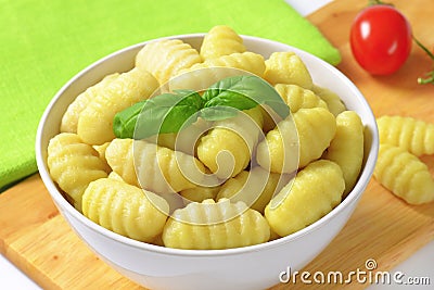 Cooked gnocchi Stock Photo