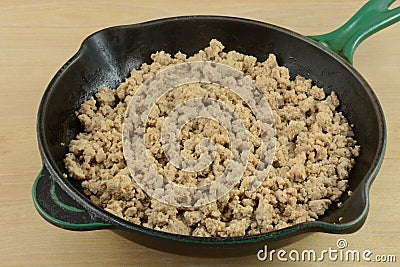 Cooked ground turkey meat Stock Photo