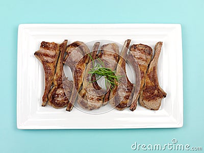 Cooked Lamb Chops Stock Photo