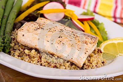 Cooked mahi mahi fish fillet Stock Photo