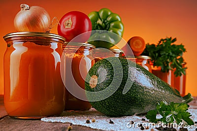 Cooked and mashed spicy squash puree Stock Photo