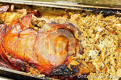 Hog roast prepared. Stock Photo