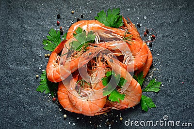 Cooked shrimps,prawns Stock Photo