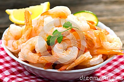 Cooked shrimps Stock Photo