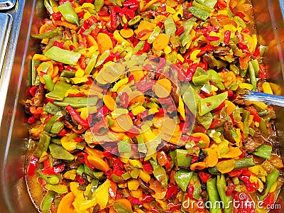 Cooked vegetables - finely chopped Stock Photo