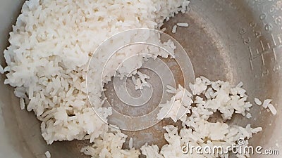 Cooked White Rice Leftover Stock Photo