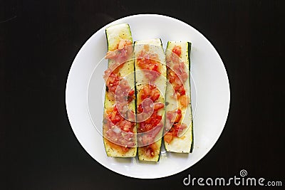 Cooked Zucchini Plate of Food Stock Photo