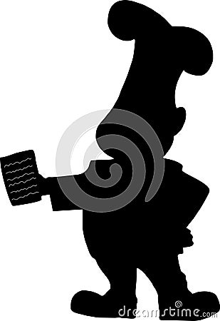 Cooker with a menu in the hand Vector Illustration