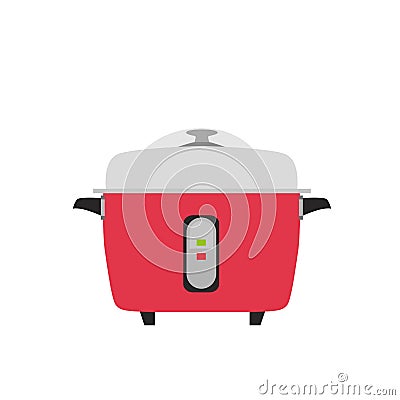 Cooker rice vector electric illustration kitchen food pot object background Vector Illustration