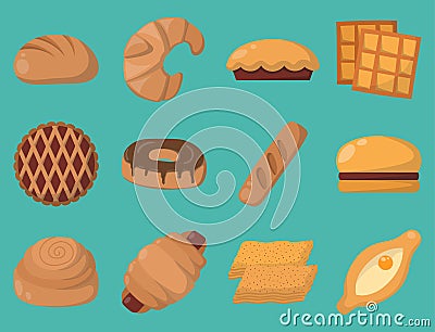 Cookie cakes isolated tasty snack delicious chocolate homemade pastry biscuit vector illustration Vector Illustration