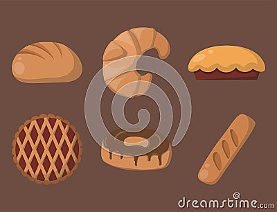 Cookie cakes isolated tasty snack delicious chocolate homemade pastry biscuit vector illustration Vector Illustration